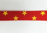Fashionable Red Silk Screen Lanyards Heat Transfer Lanyard With Yellow Stars