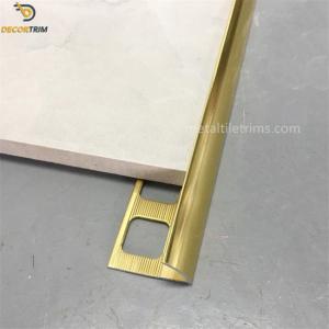 Quality 11mm Shiny Gold Metal Tile Trims Round Edge For Decoration Protection wholesale