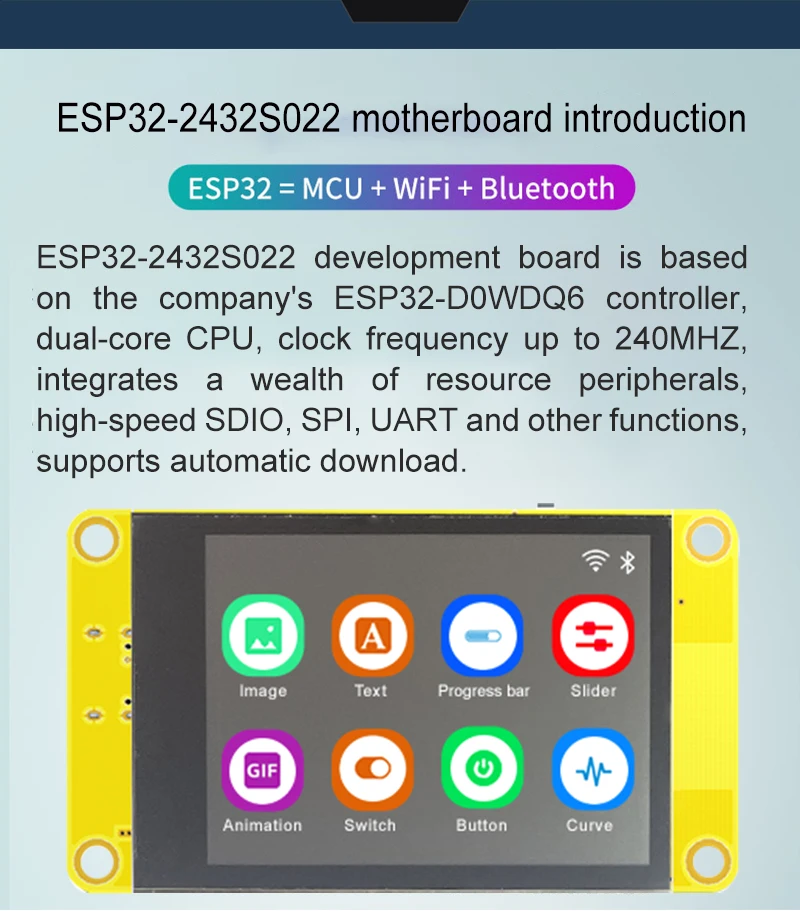 Compact Lightweight ESP32 Display Module with 2.2Inch Screen