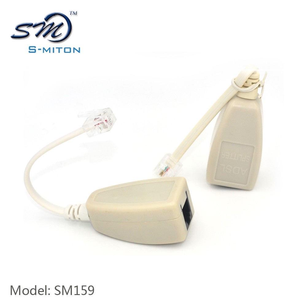 Telephone Splitter Adapter CE ROHS Certified for ADSL Connection using RJ11 6P2C Port