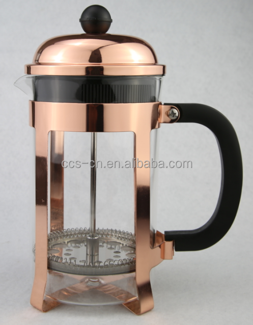Amazon High Borosilicate Glass French Press Hot Rose Gold Coffee Plunger Stainless Steel