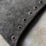 Custom Streetwear Hip Hop 100% Cotton Raw Hem Cropped Tee Metal Rivet Stone Wash