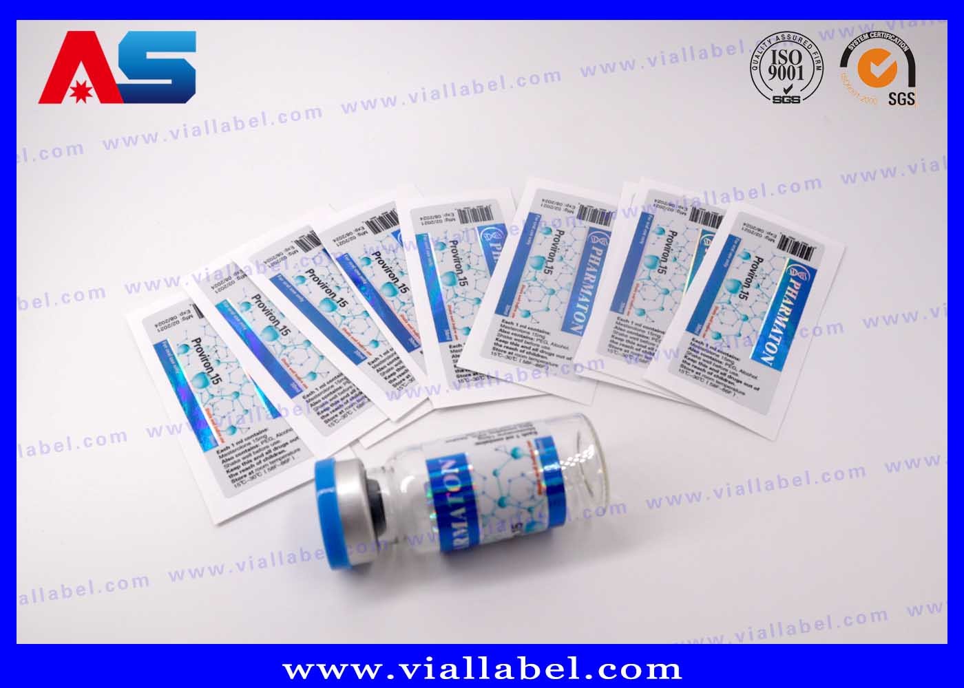 Anti - Fake Peptide Injection Laser 10ml Vial Storage Boxes Panton Blue And White Color H-G-H / HCG package box