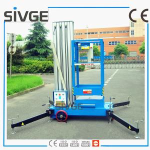 Quality 10m Single Mast Blue Aerial Working Platform Aluminium Alloy With 120kg Load wholesale