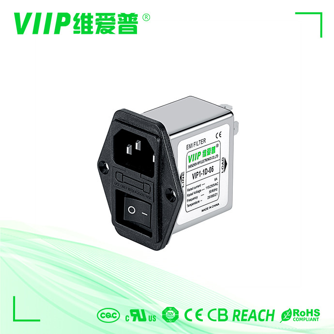 Metal Case 6A 250V EMI Noise Filter 1500VDC Low Pass EMI Filter