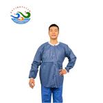 Non Woven Fabric SMS Long Sleeve Surgical Top Blue Green
