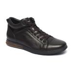 Breathable Dark Brown Lace Up Mens Leather Casual Boots