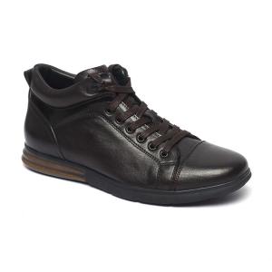 Quality Breathable Dark Brown Lace Up Mens Leather Casual Boots wholesale