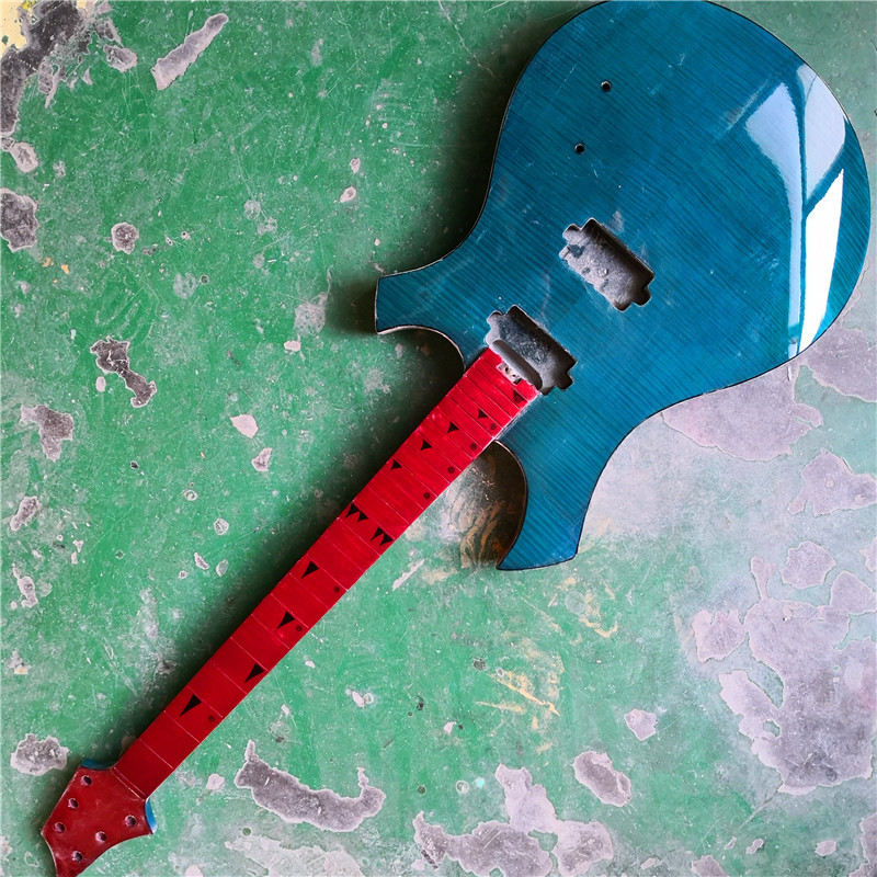 Irregular shaped white electric guitar with custom guitar/gift to friends handmade guitar