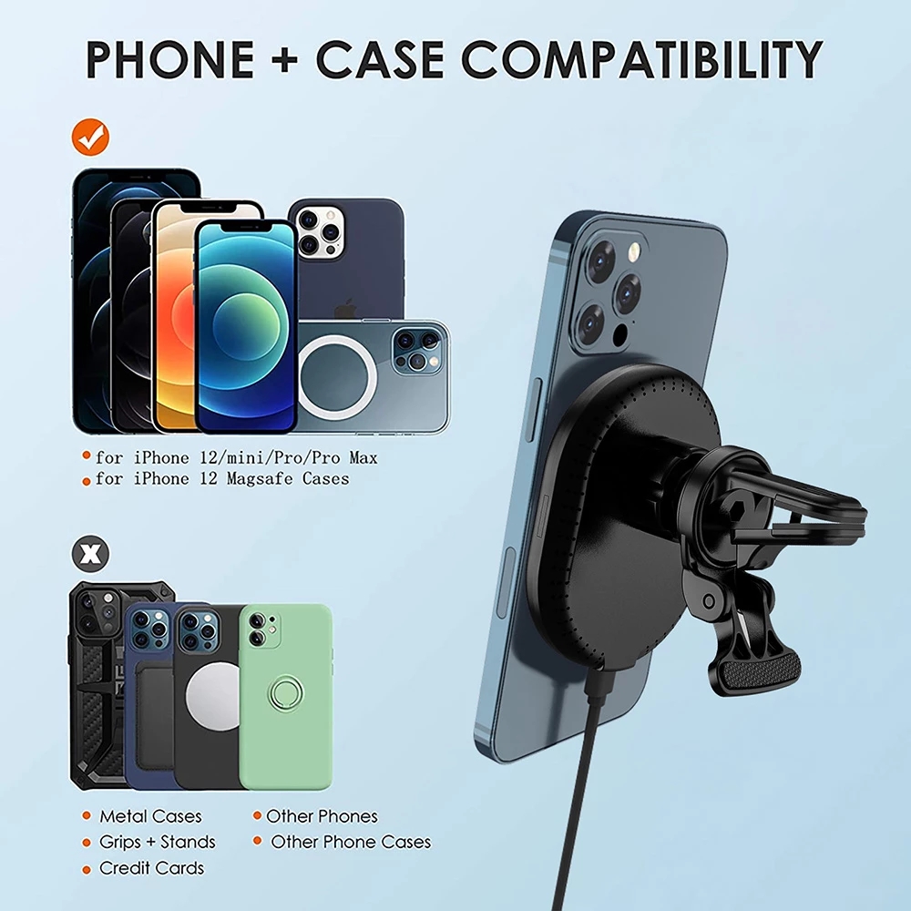 9V 1.1A Wireless Magsafe Charger 10W Portable Cell Phone Holder