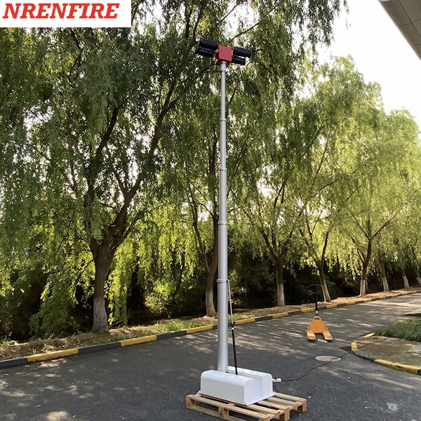 4x120W LED lamps mounted roof mast light 4.5m pneumatic telescopic mast, vehicle roof mount mast light tower