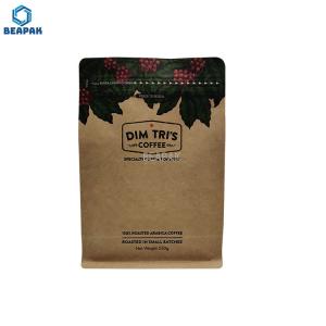 Quality Printed Square Bottom Laminated 500g Kraft Paper Coffee Bags wholesale