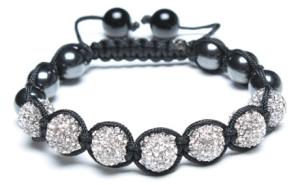 Quality Adjustable Shamballa Bracelet, Magnetic Hematite Rounds/Crystal Rhinestone Ball wholesale