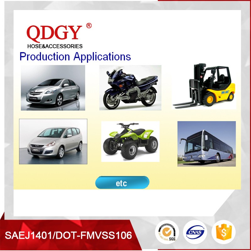 ISO9001Certificated DOT FMVSS106 approved 1/8 size racing car and racing motorcycle stainless steel braided hose
