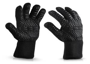 Quality Black Heat Resistant Work Gloves , Heat Resistant Silicone Bbq Gloves wholesale
