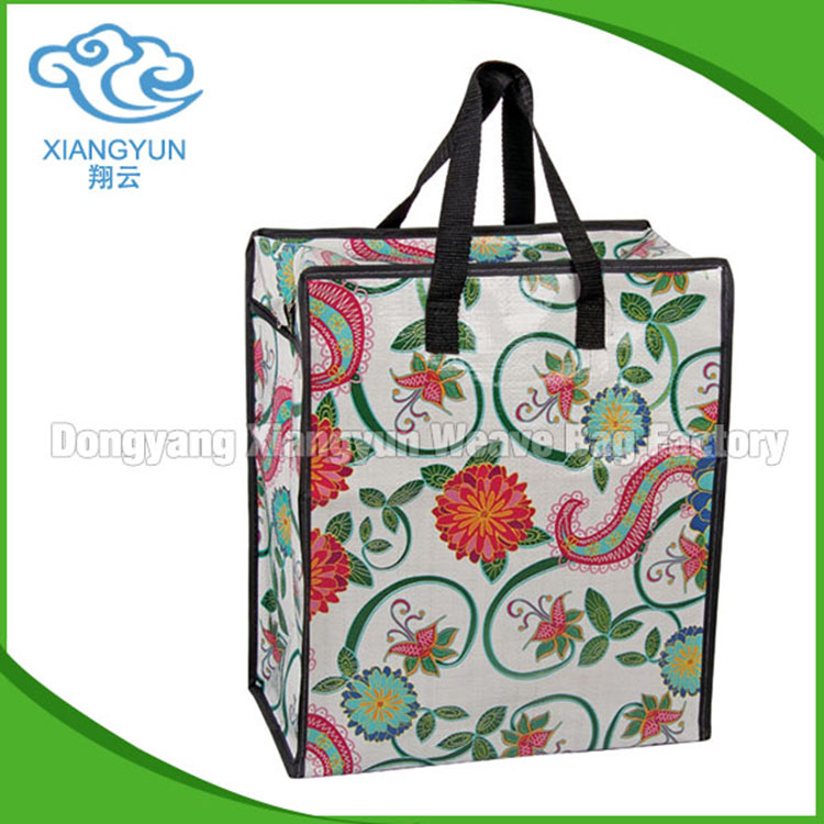 Flower Design PP Shopping Bag Environmental Protection Polypropylene Reusable Grocery Bag