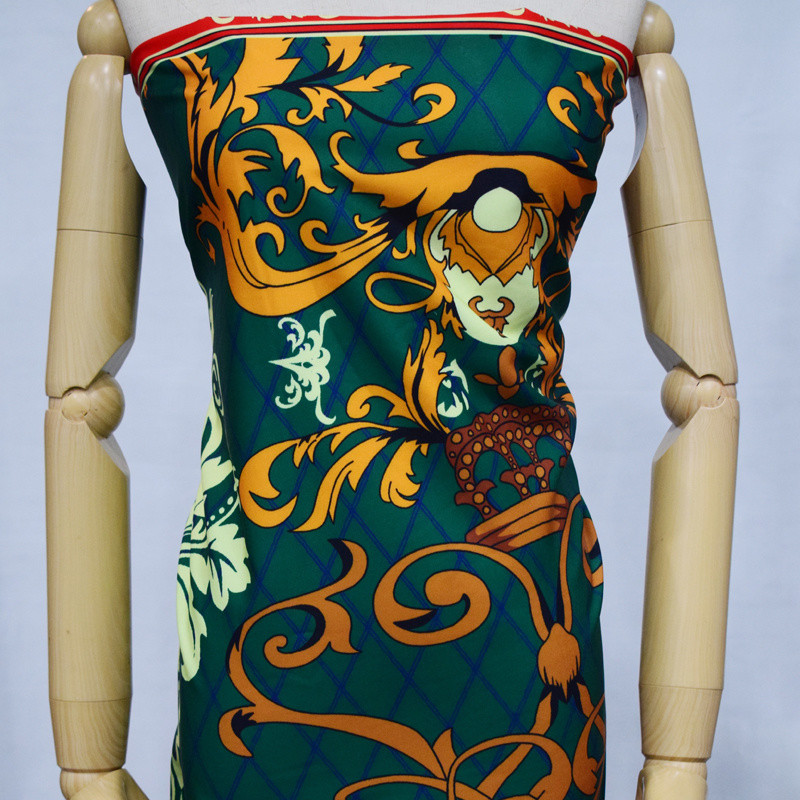 Royal Blue 100% Polyester Digital Print Fabric For Skirt