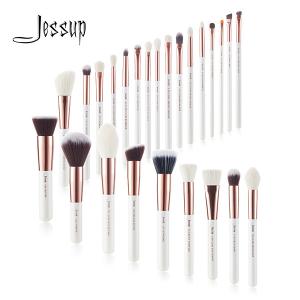Quality Jessup 25pcs White/Rose gold Natural Makeup Brushes Set ShenZhen Makeup Brush Factory Vendors T215 wholesale