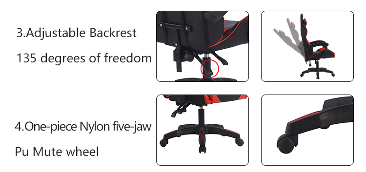 Synthetic Leather Racing Computer Chair 2cm Sponge Racing Desk Chair