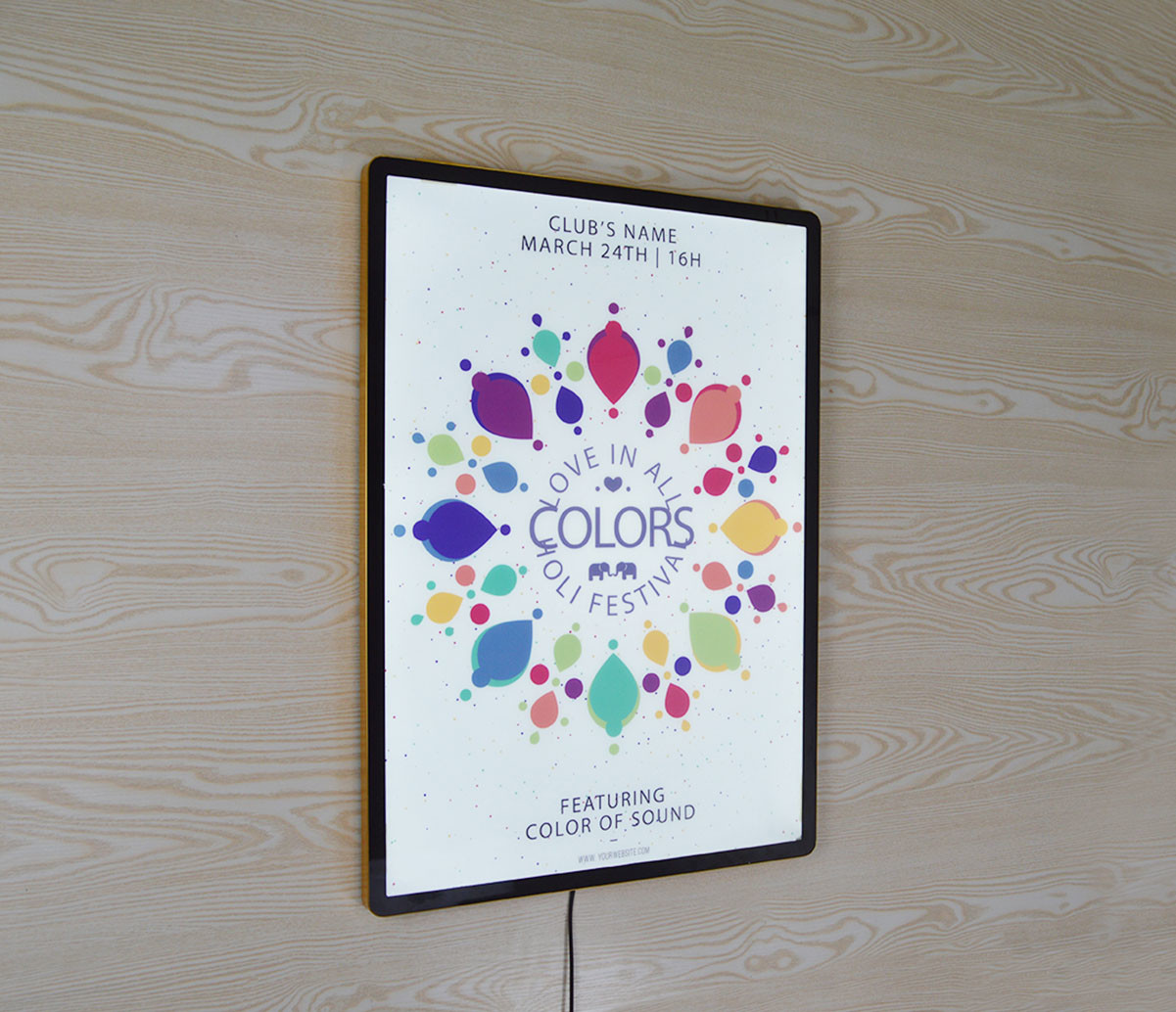 Electroplating Surface LED Photo Frame Light Box For Retail Shop , Office