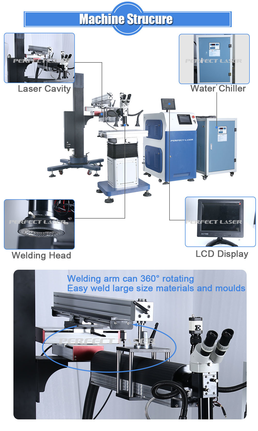 500w desktop metal stainless steel aluminium laser welding machine for mould repair