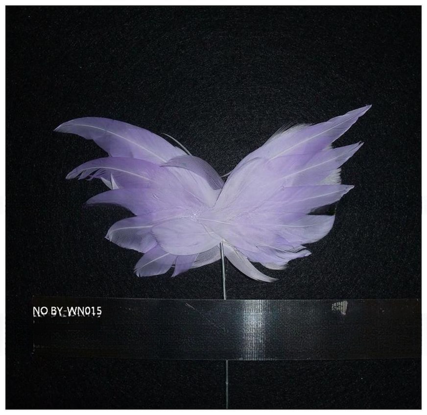 Party Decoration Stripped Goose Feather Butterfly with Wire Accessory 10*20 cm