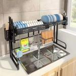 Stainless Steel Above Sink Dish Rack Stable Over Sink Organizer Shelf For