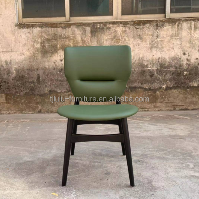 Modern Dining Room Furniture Upholstered Leather Wood Chair in Traditional Design and Customized Color