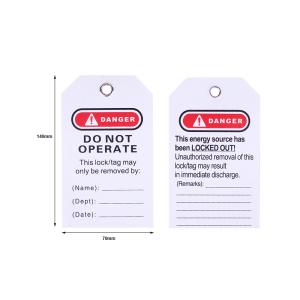 Quality Rewritable Safety tags from laminated PVC Suitable to Overhaul of lockout-tagout equipment wholesale