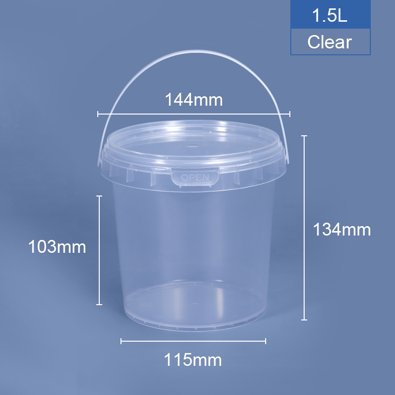 Transparent Bucket 300ml-5L for Peanut Butter Shea Butter Food Sauces Packaging Good Sealing -20C-120C