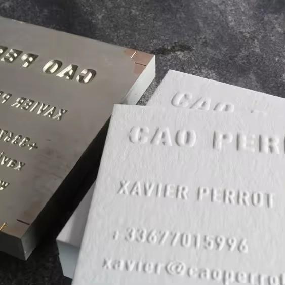 Wedding Gold Foil Business Card Printing Embossed Hard Paper Elegant Thanks