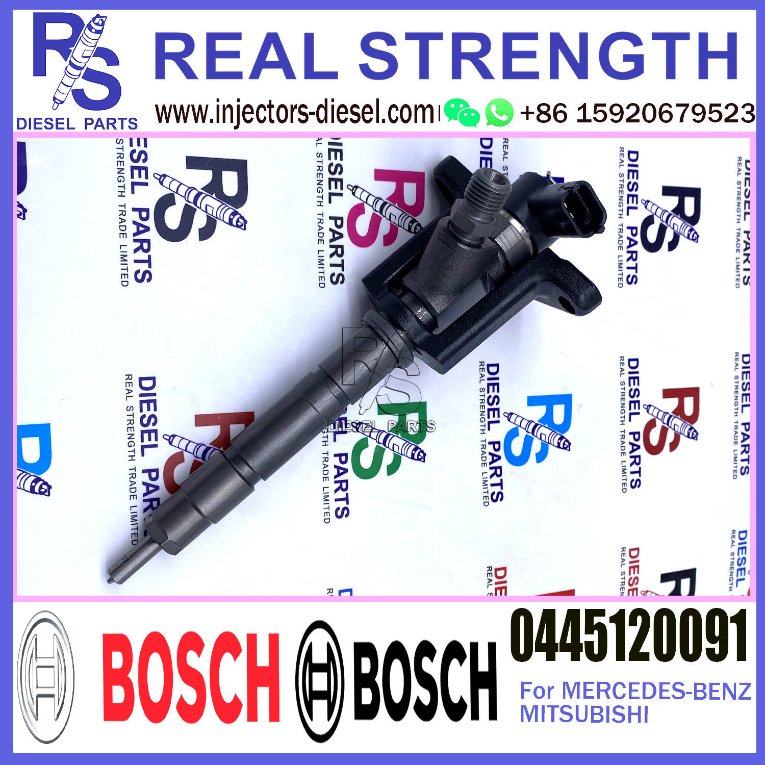 Diesel Fuel Injector Common Rail Injector Assembly ME193983 0445120091 for Mitsubishi Fuso/Mercedes