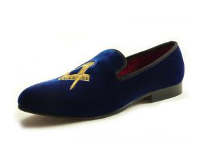 Quality Masonic Shoes Mens Velvet Loafers Black Prince Parchment - Dressed Leather Casual Loafers wholesale