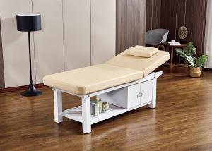 Quality Beech Salon Couch Bed , Ergonomic Wood Leather Massage Bed wholesale