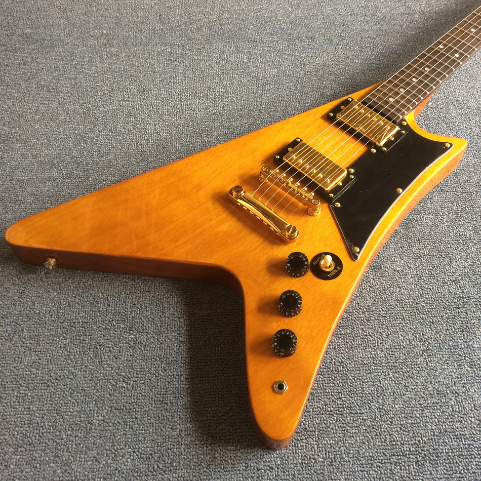 Custom V style electric guitar,Rosewood Fingerboard ,Dots inlays,Chrome hardware