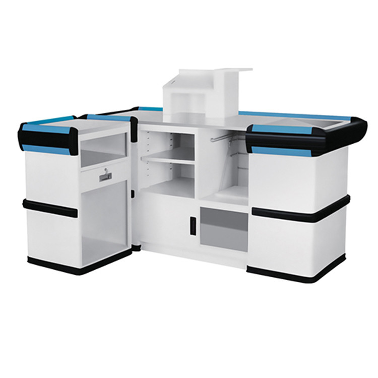 150CM 600MM Automatic Cash Register Supermarket Checkout Counter Cold Roll With Belt