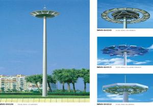 Quality 12 side poles painting High Mast Pole including lighting fixture wholesale
