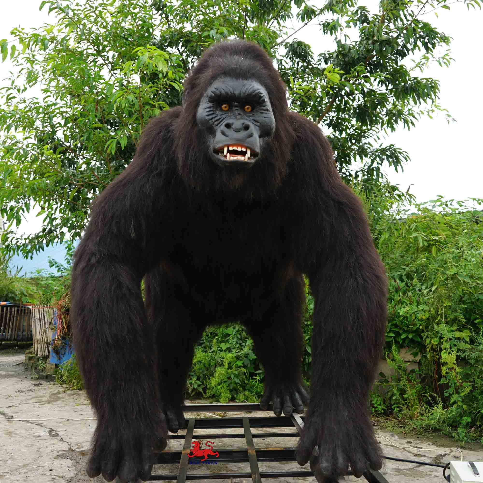 Outdoor Realistic Animatronic Animals Gorilla Model Natural Color