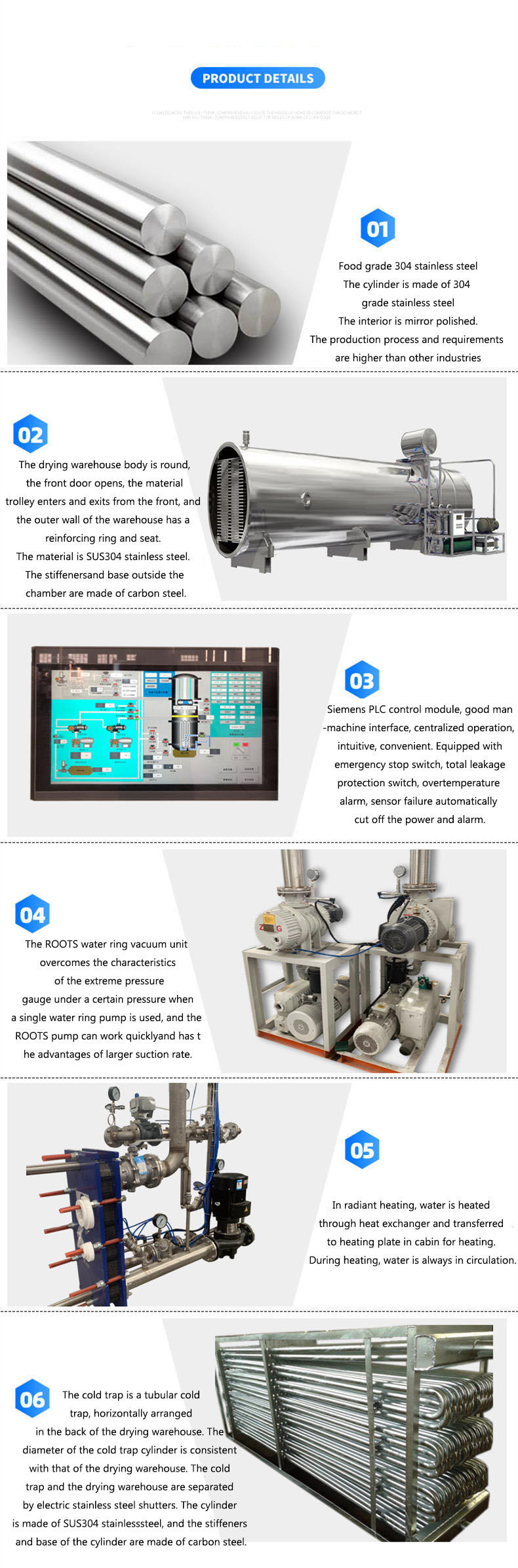Food Vacuum Freeze Drying Machine For Vegetable and Fruit Drying