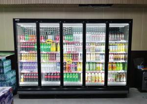Quality 2000L Grab And Go Upright Display Fridge Adjustable Shelving With 5 Glass Door wholesale