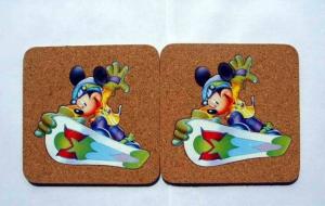 Quality Thermal Transfer Printing logo, Nature Cork Coaster with silkscreen logo, good for heat insulation wholesale