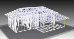Light Steel Structure Bungalow , Sandwich Cladding Strong Mobile House