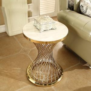 Quality Minimalist Stainless Steel Marble Side Tables For Couch wholesale