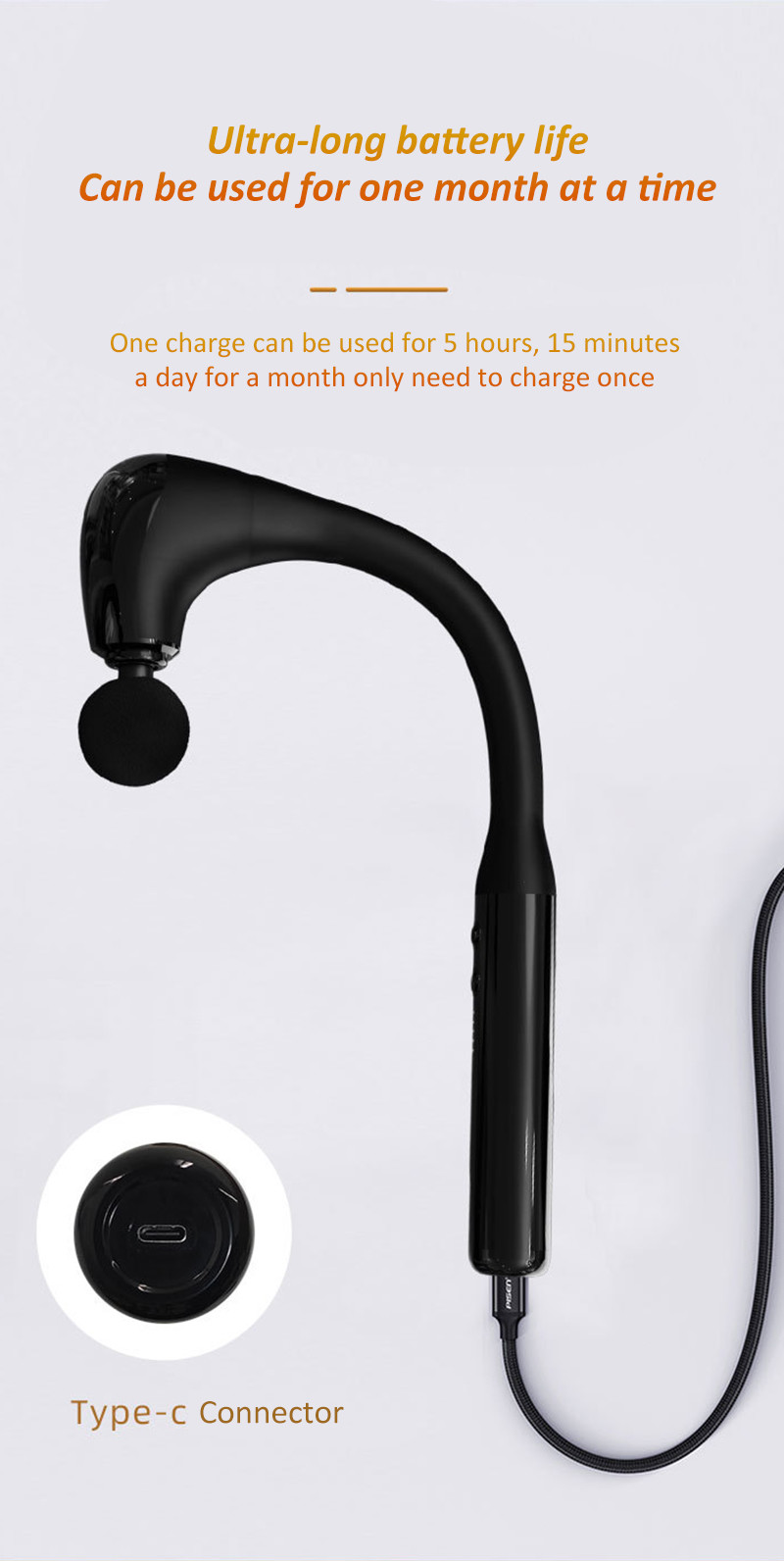 Rechargeable Massage Hammer Ergonomic Professional Handheld Massager For Physiotherapists