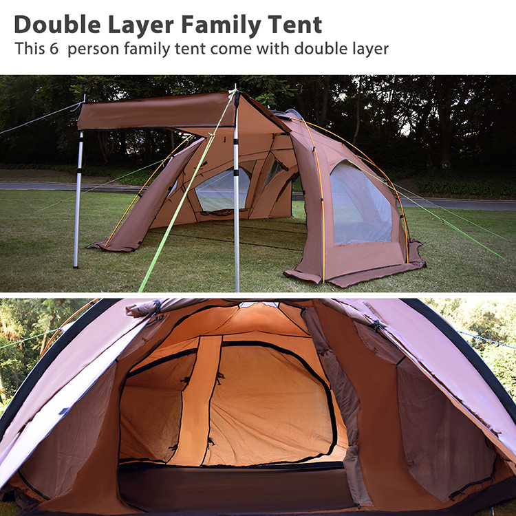Double Layer Breathable 190T Polyester Pop Up Camping Tent