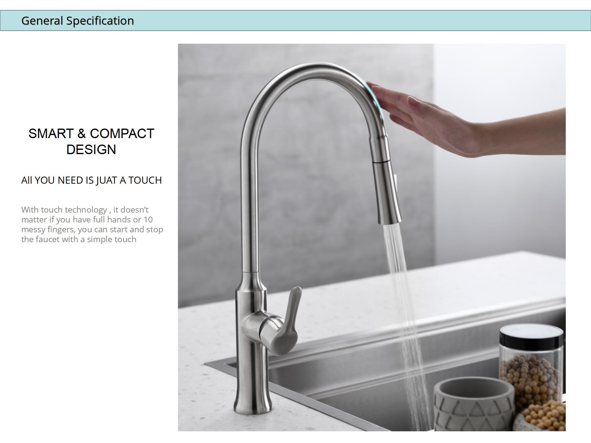 35mm Ceramic Cartridge Kitchen Basin Taps Touchless Water Faucet OEM