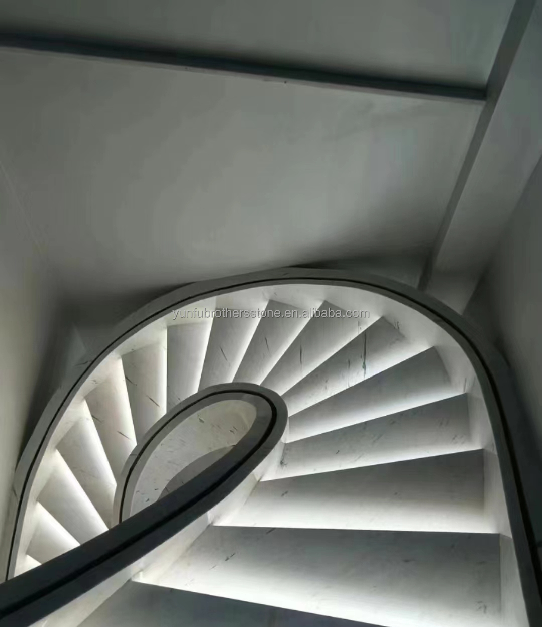 Indoor Villa Modern Natural Stone Stairs Design for Polished Straight Steps