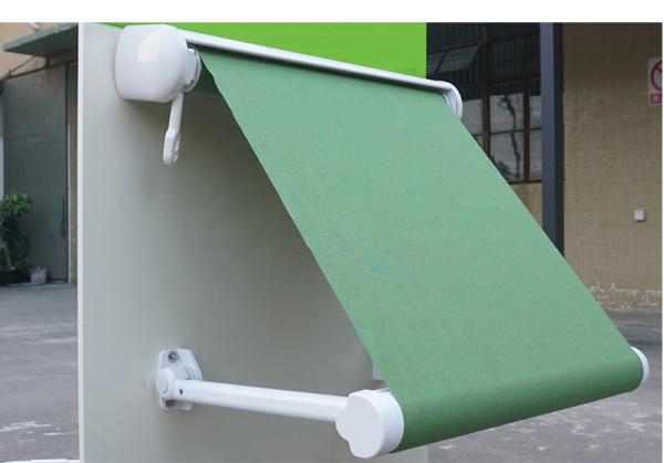 Aluminum Drop Arm Electric Retractable Window Awnings Remote Control
