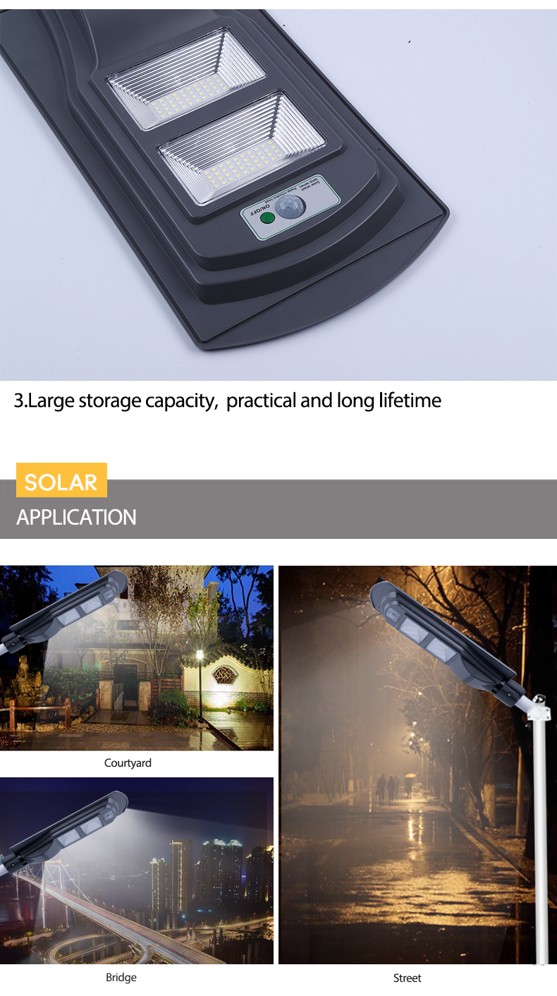 Solar Powered Street Light With 100 Ra Color Rendering Index And Integrated LED Design