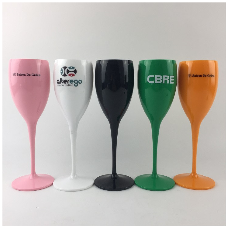 Classic 6oz Pink Plastic Champagne Glasses Veuve Clicquot Yellow Champagne Flutes
